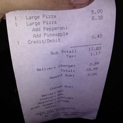 P O Of 5 Pizza Place Desert Springs Ca United States P O Of 5 Pizza Place Desert Springs Ca United States