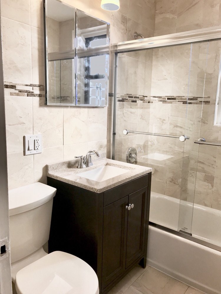 Bayside Ny Co Op Renovation New Bathroom Floor To Ceiling Ceramic