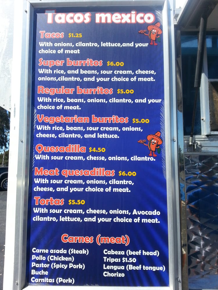 Tacos Mexico Truck Mexican Tuolumne St, Vallejo, CA Restaurant Reviews Yelp