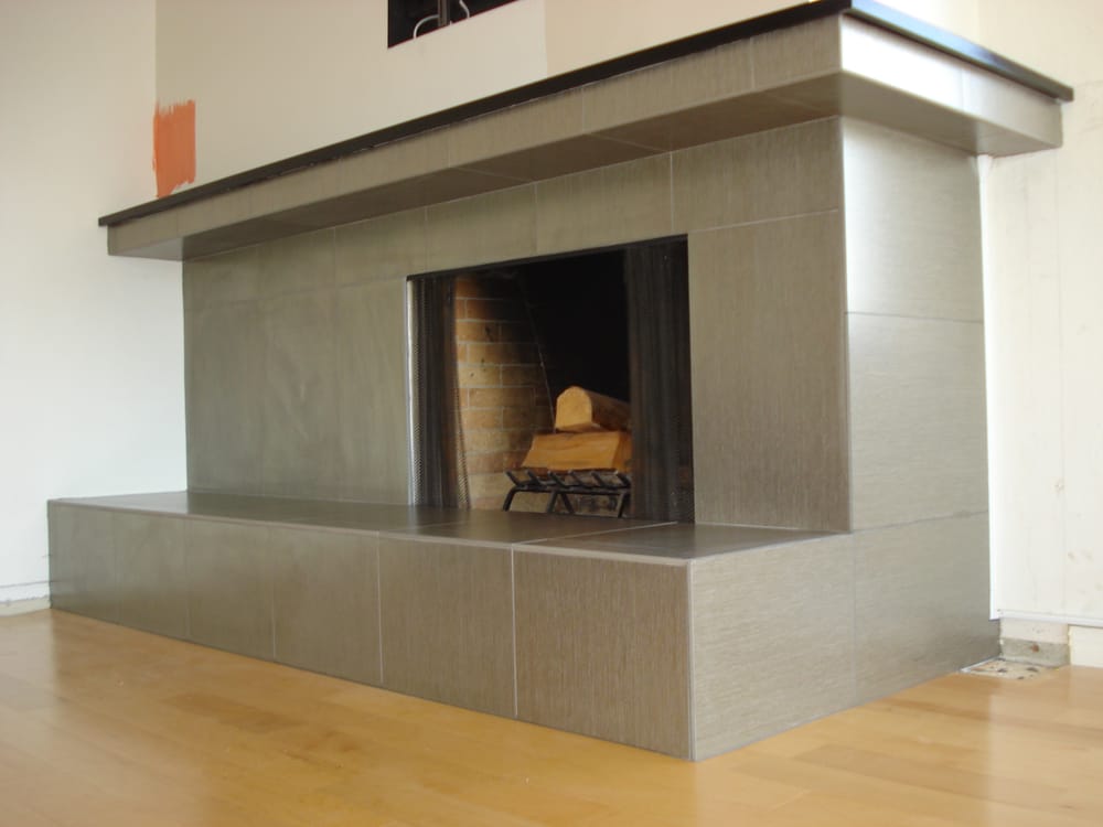 Metallic Coated Porcelain Tile Fireplace In Point Loma Yelp Photo Of Patriot Tile Remodel Santee Ca United States Metallic Coated