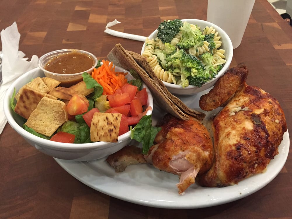 Download Half chicken side salad and broccoli pasta - Yelp Yellowimages Mockups