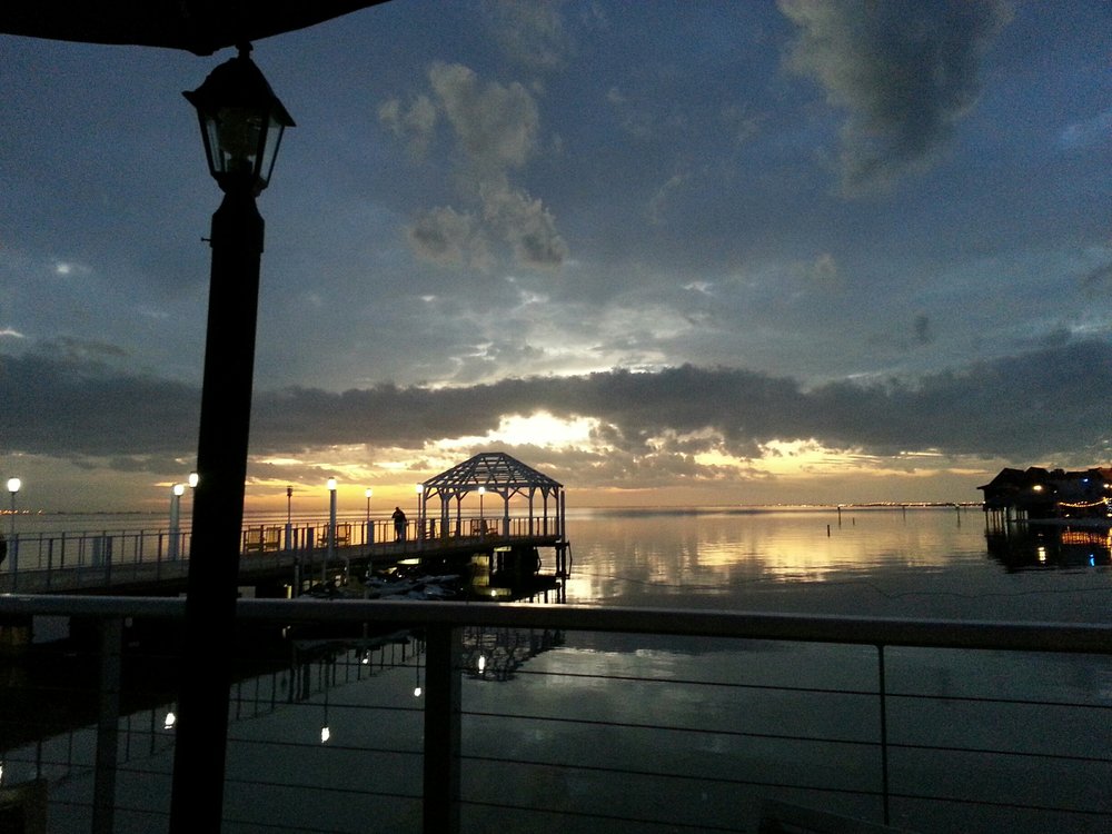 Sunset From Our Table Yelp Photo Of Beach Bar Restaurant Tampa Fl United States Sunset From