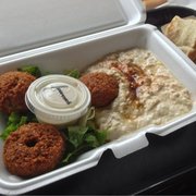 Felfela Newark - Newark, NJ, United States. falafel & babaganoush combo plate