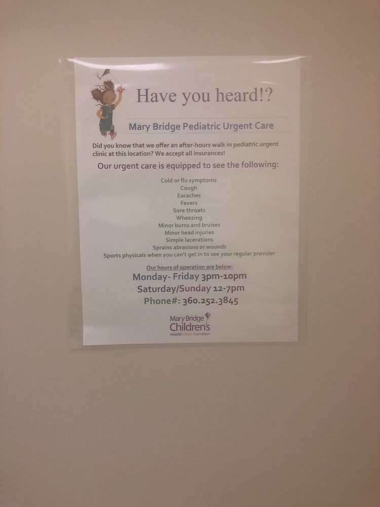 Mary Bridge Pediatric Urgent Care 13 Reviews