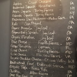 Mostly locally sourced