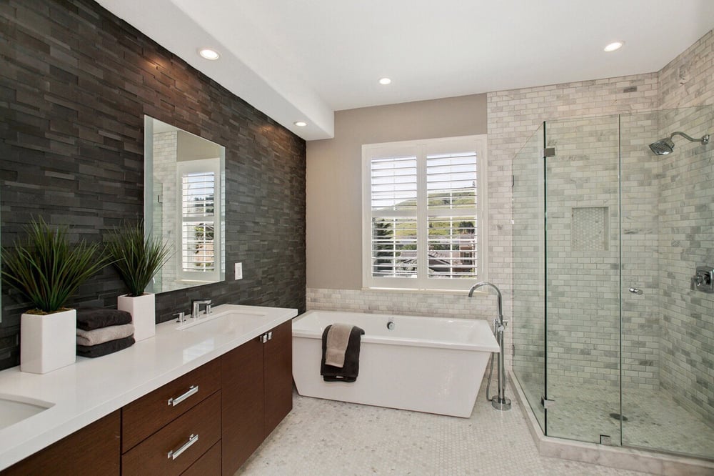 Carrara Marble Beveled Subway Tile Shower And Bath Walls Hexagon
