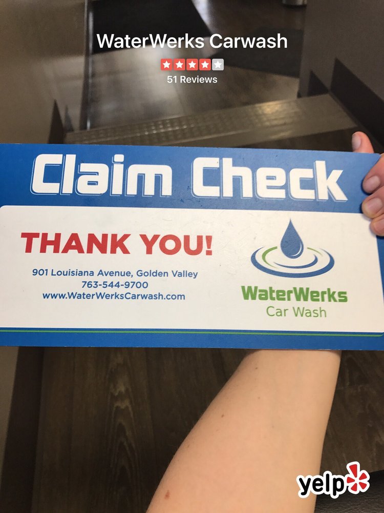 Claim check to claim car when it is done being washed Yelp