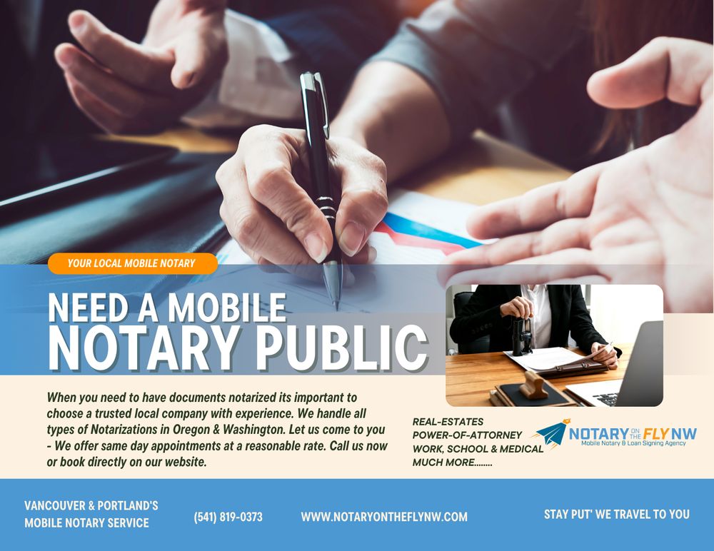 Notary On The Fly NW and Apostille Services