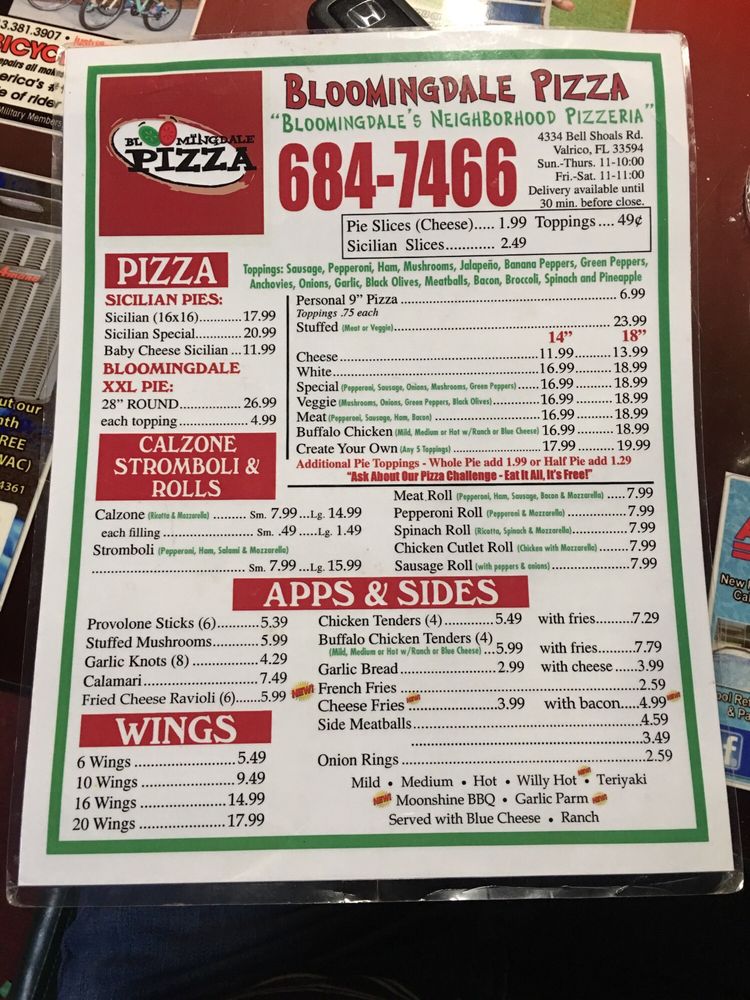 Bloomingdale Pizza 13 Photos & 51 Reviews Pizza 4334 Bell Shoals