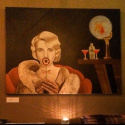 Photo of The Bibliotheca Bar & Books exchange - Adelaide South Australia, Australia. Art too!