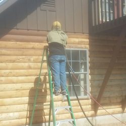 photo of ace sandblasting austin tx united states removing stain from log