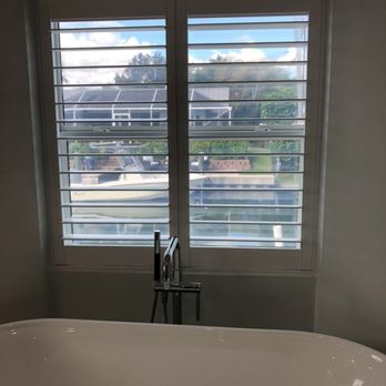 Plantation Shutters Installed In Master Bathroom Rich View