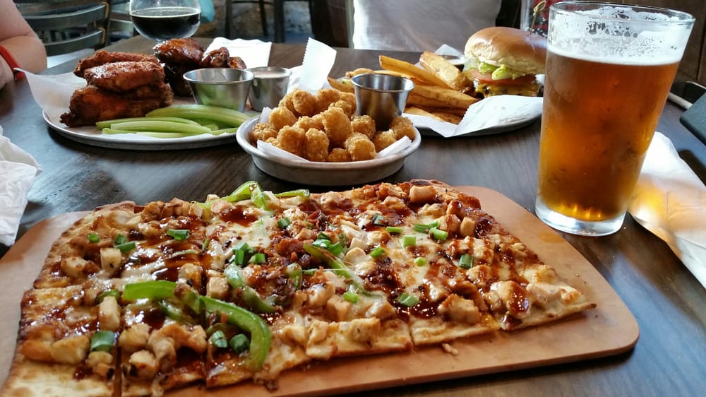 Chipotle Exton wings tots burger and chipotle bbq chicken flatbread Chipotle Exton wings tots burger and chipotle bbq chicken flatbread