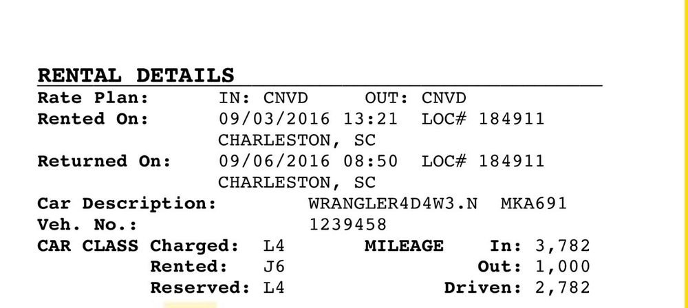 here s the incorrect mileage on the receipt yelp