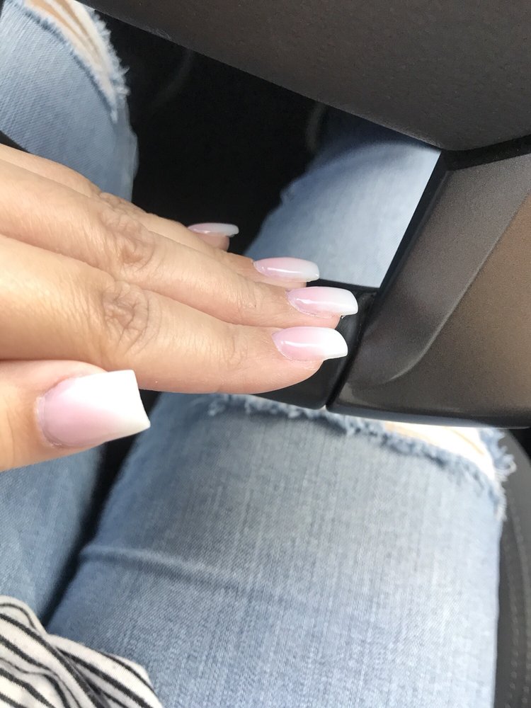 Ombré Acrylic Square Narrow Nails Done By Anthony Yelp Photo Of Lovely Nails Granada Hills Ca United States Ombré Acrylic Square