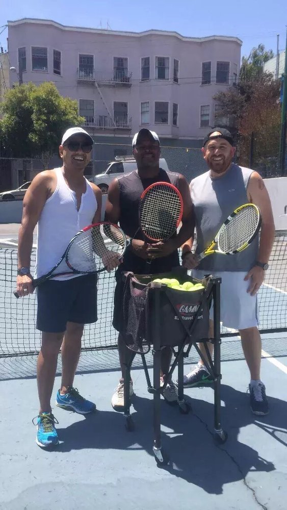 Photo of Tennis Lessons By Mcclain - San Francisco, CA, United States. Coach Mcclain and his favorite clients Richard and Stevie