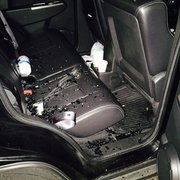 Photo of Moscone Center Garage - San Francisco, CA, United States. Broken window they stole a gym bag.