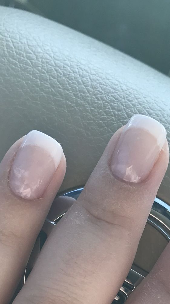 French Powder Dip Disaster Air Bubbles Sheer White Tip Fuzzy Photo Of Jj Nails North Fort Myers Fl United States French Powder