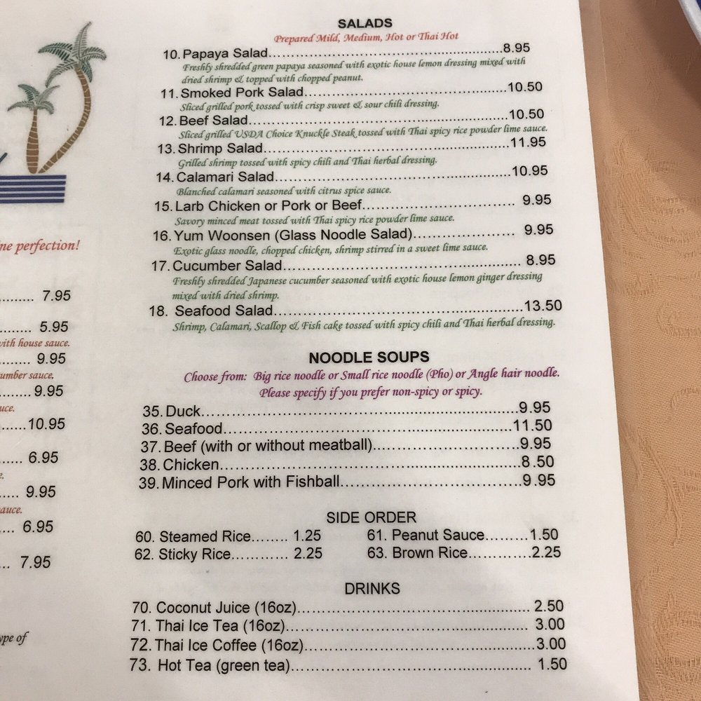 Online Menu Of Siam Kitchen Express Restaurant Aiea Hawaii