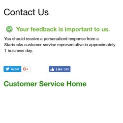starbucks customer service phone number