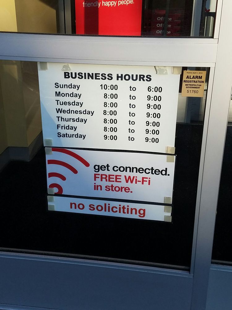 Office Depot Hours M F 8 9 Sat Sun 10 6 And They Have Free Photo Of Office Depot Nashville Tn United States Hours