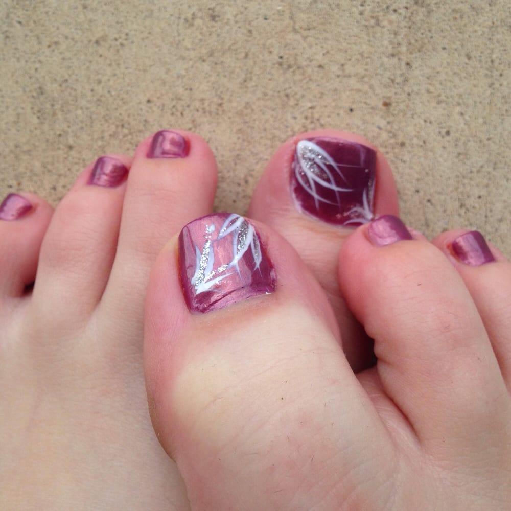 Simple Design For $5 More. Ignore My Wavey Toenails, This Is The Photo of Sophia Spa Nails - Harker Heights, TX, United States. Simple design - Simple Design For $5 More. Ignore My Wavey Toenails, This Is The