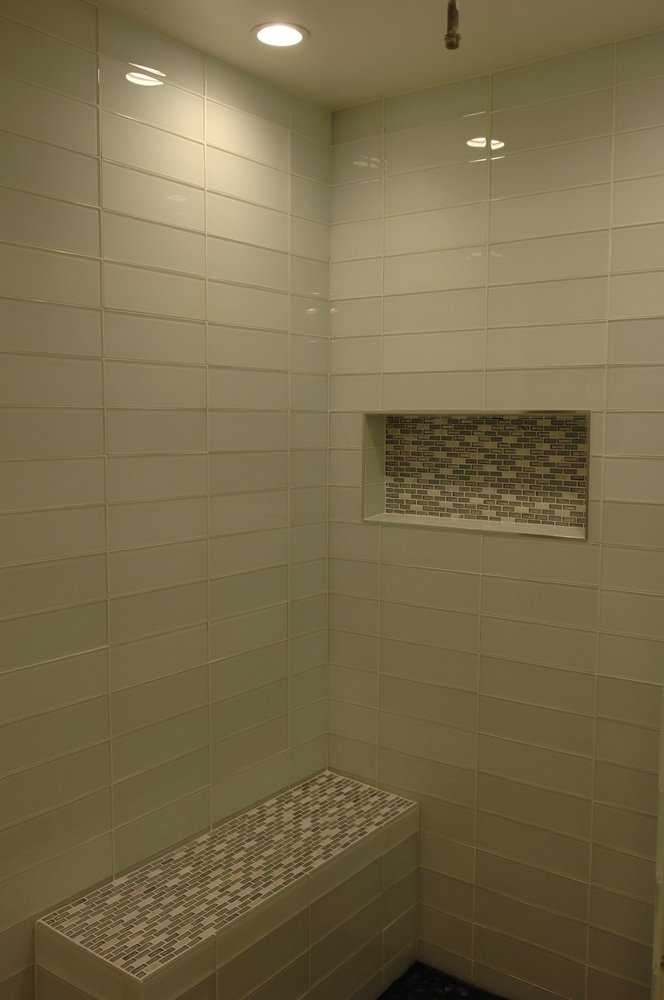 This Is A 4x12 Glass Tile Kitchen Backsplash With A Leather Finish Shop For Loft Seafoam Frosted 4 X 12 Glass Tiles At Tilebarcom