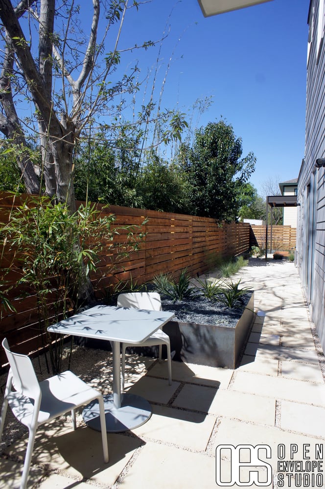 Gordon Residence Limestone paver patio, with crushed limestone