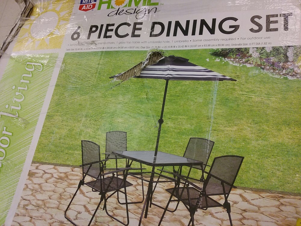 6 Piece Outdoir Dining Set Was 199 99 Now Half Price Bring The 12 Photos For Rite Aid