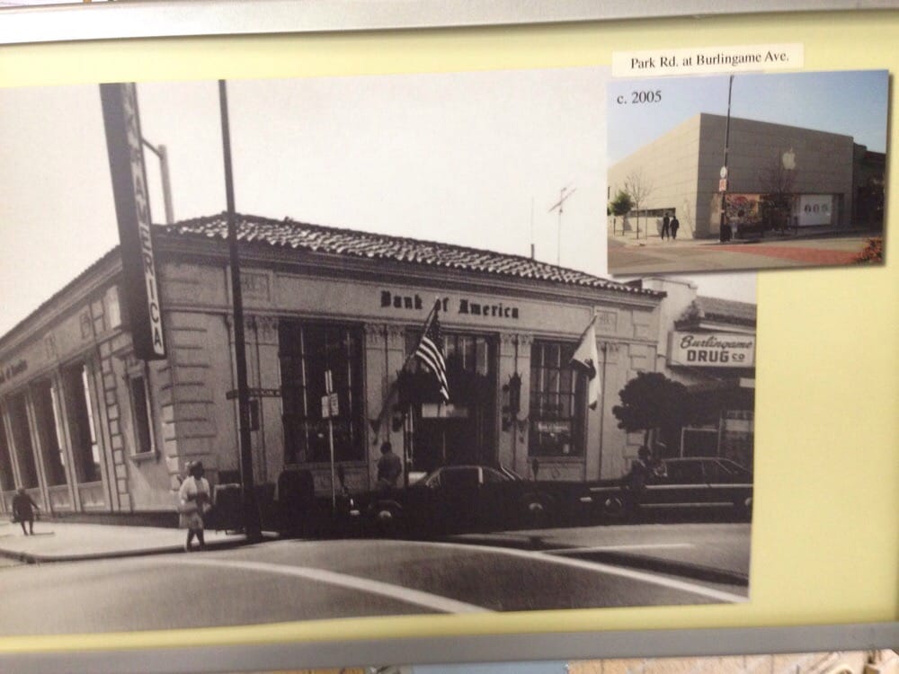 Burlingame Ave Then And Now Apple Store Now Bank Of America