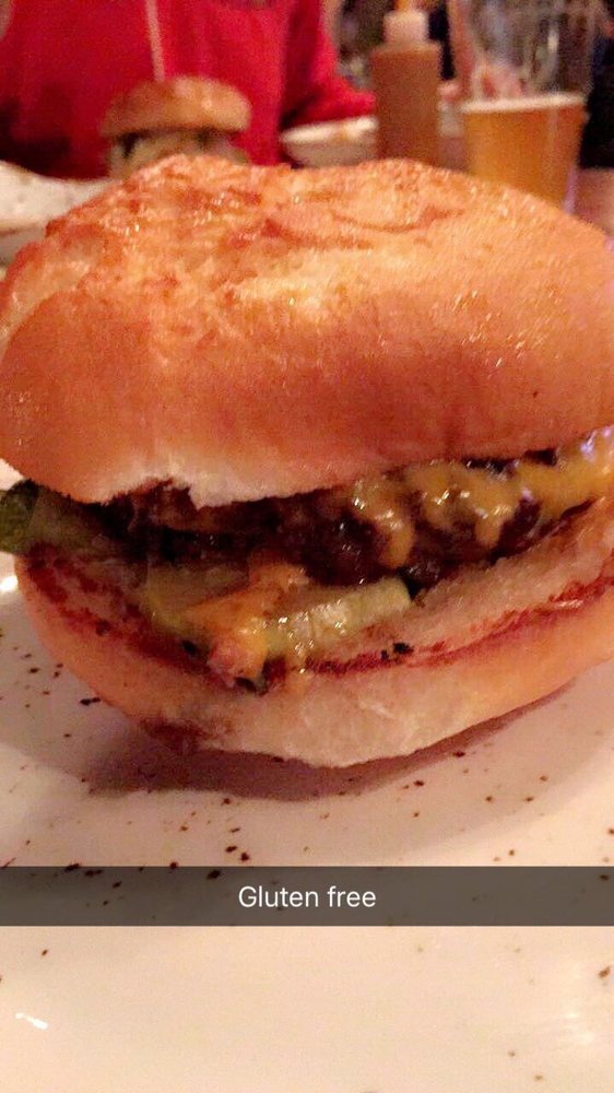 Burger On A Gluten Free Bun Love Friendly Photo Of Bacon Bros Public House Greenville Sc United States Burger On