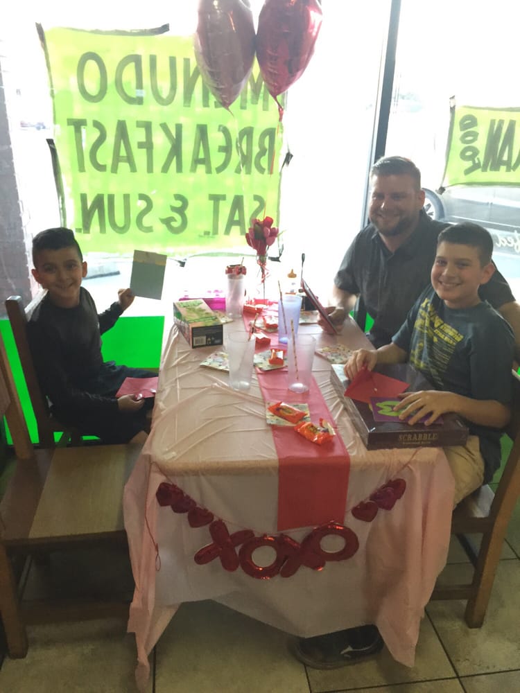 They let me decorate a table the Thursday before Valentine 