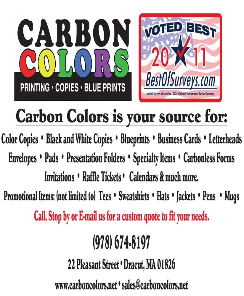 Carbon Colors Marketing 1274 Lakeview Ave, Dracut, MA Phone