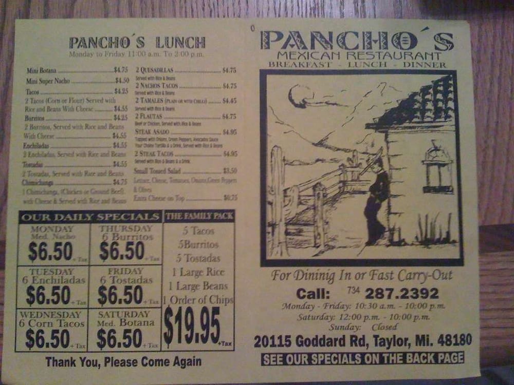 Pancho S Mexican Restaurant Lincoln Park Mi Pancho S Mexican Restaurant Lincoln Park Mi