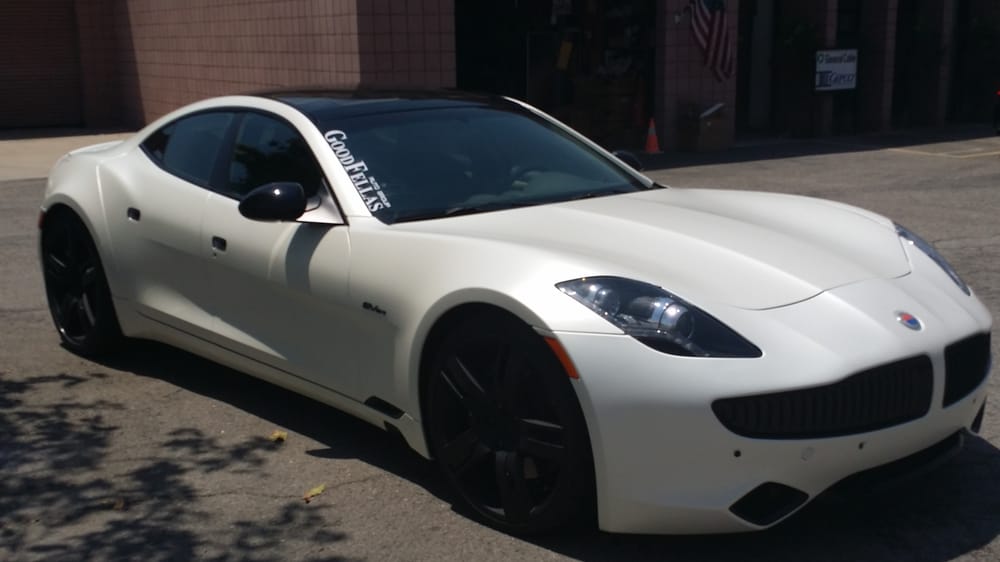 Fisker Karma Color Wrap To Satin Pearl White Yelp Photo Of Ultimate Protective Film North Hollywood Ca United States Fisker Karma