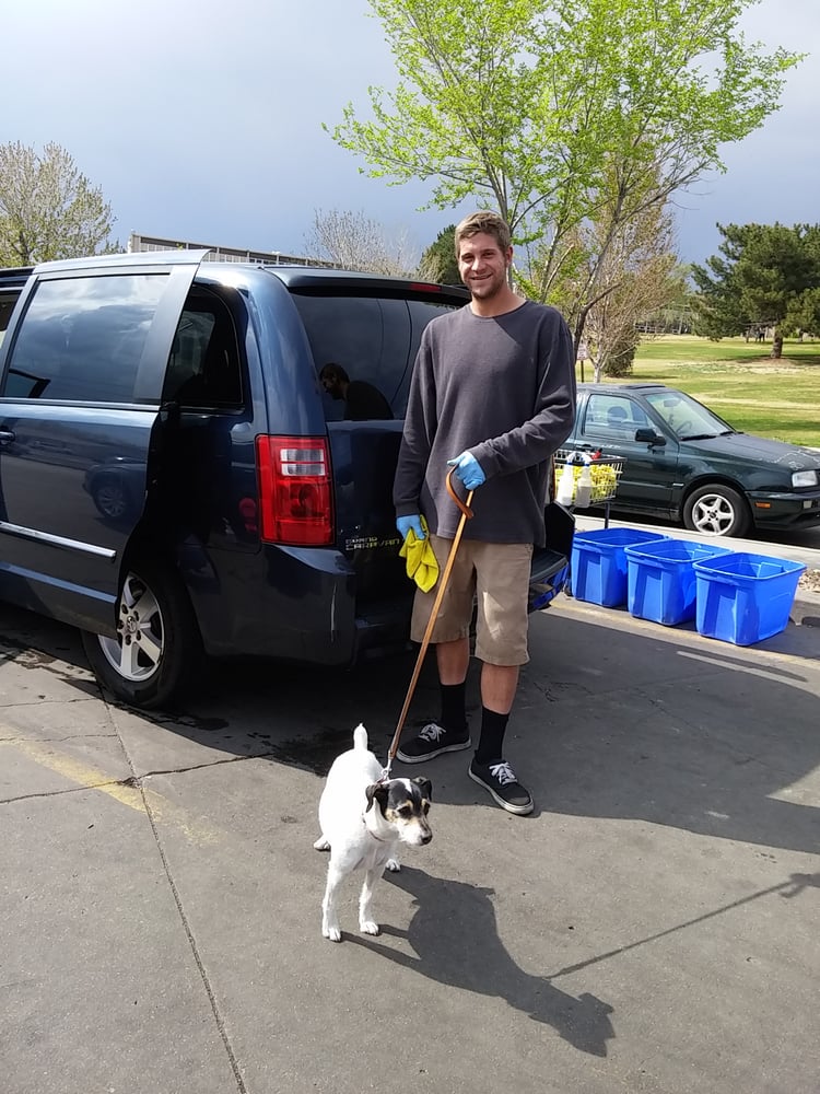 Jackson loved going to the car wash...Stedman took charge ...