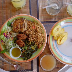 Photo of Ital In Paradise - Christiansted, Virgin Islands, U.S. Virgin Islands. This was a fish platter and some of the plantains that hadn't got eaten yet! Very tasty!