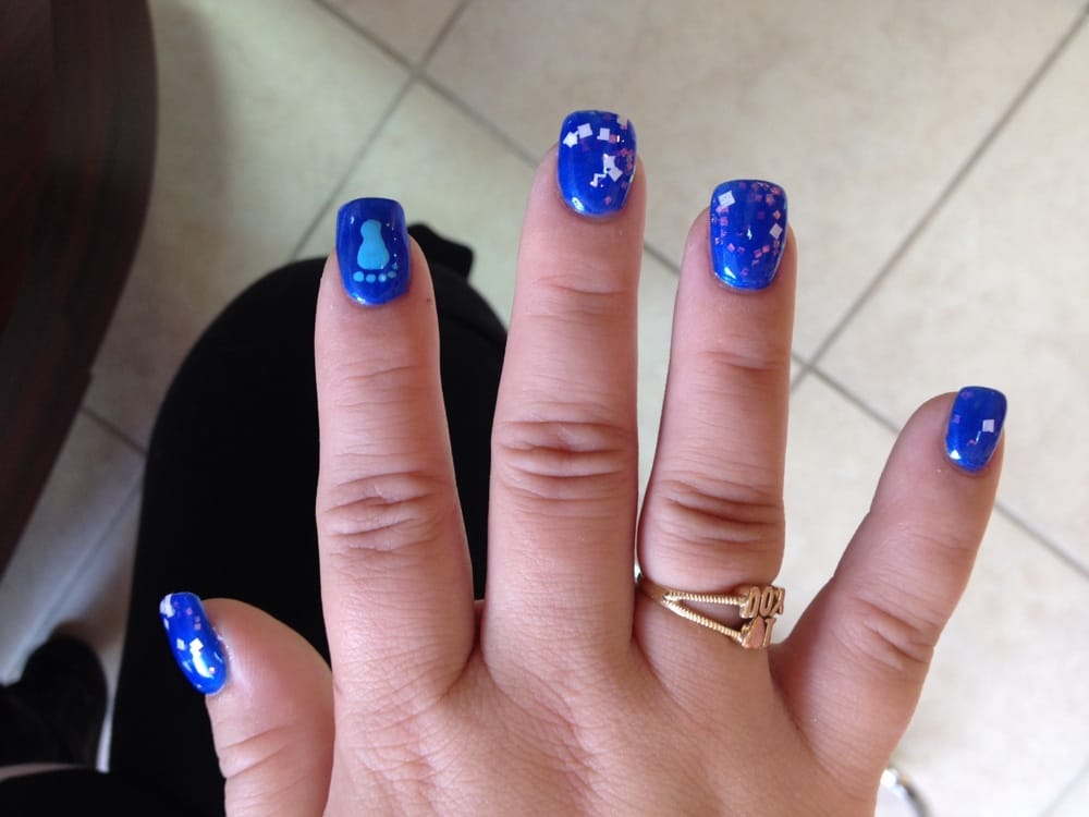 Baby shower nail art.  Yelp