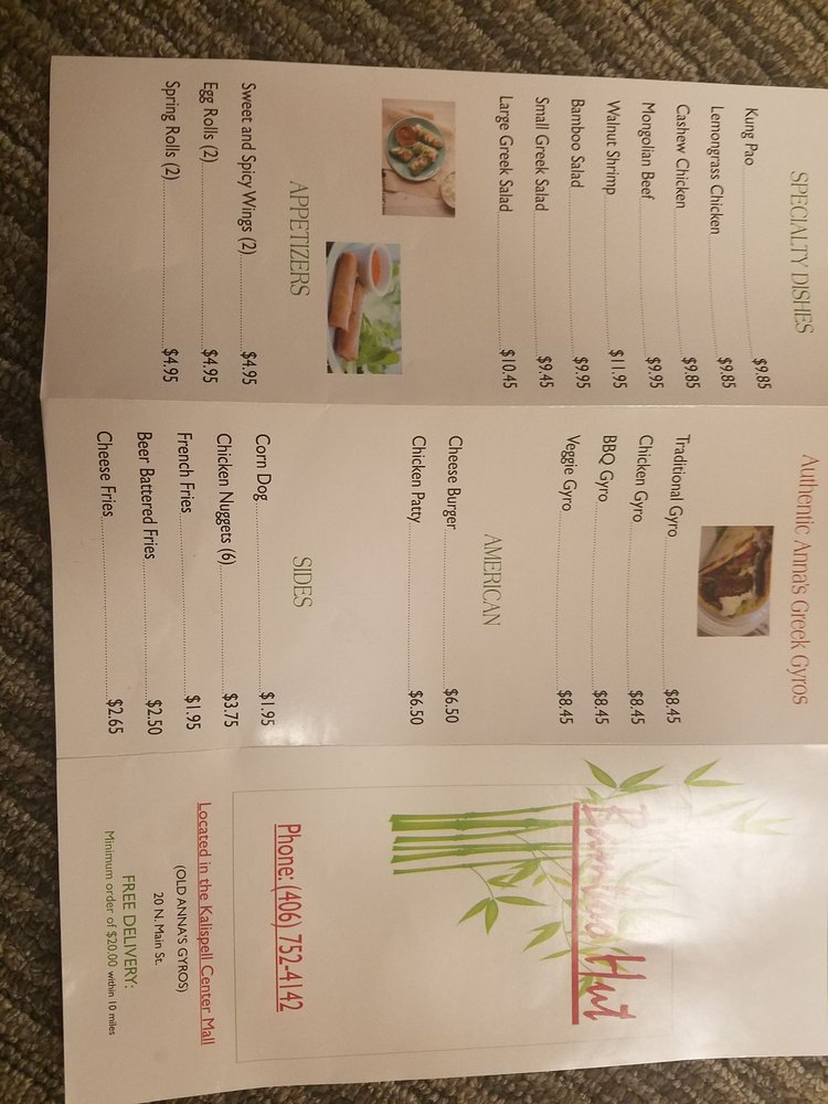 Bamboo Hut Vietnamese 20 N Main St Kalispell Mt Restaurant