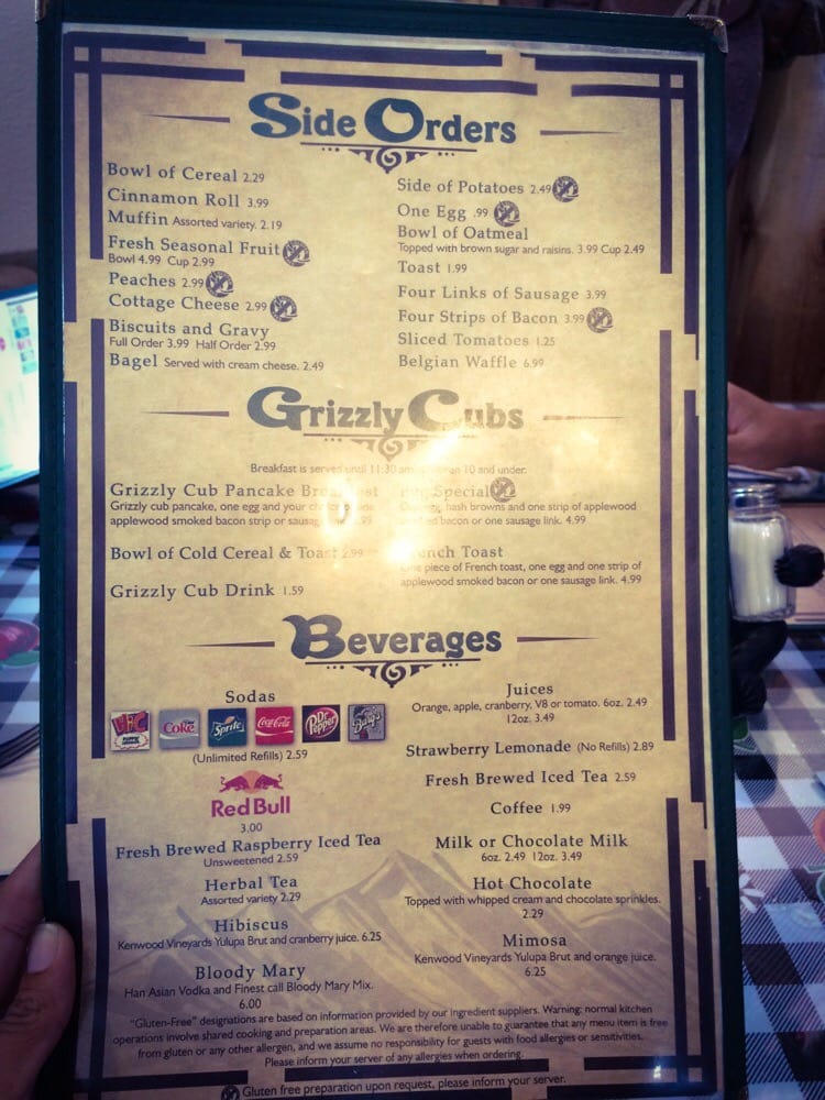 Grizzly Cafe Wrightwood Menu Grizzly Cafe Wrightwood Menu