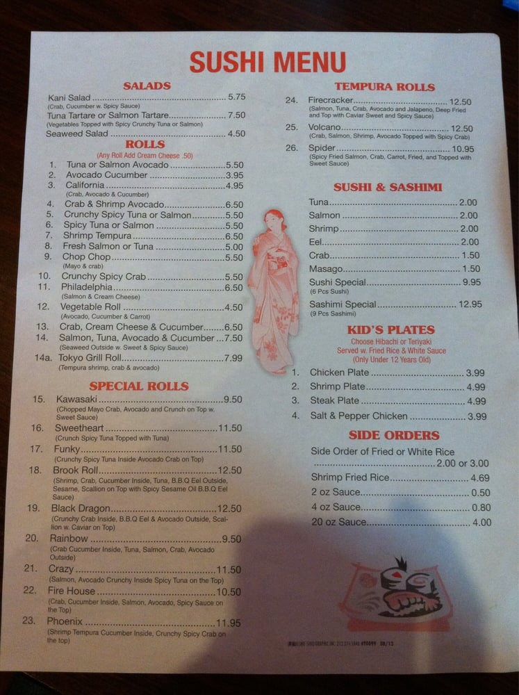 Online Menu of Tokyo Grill Restaurant, Aiken, South Carolina, 29801 Zmenu