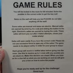 Escape Room The Game Instructions Escape Room The Game Instructions