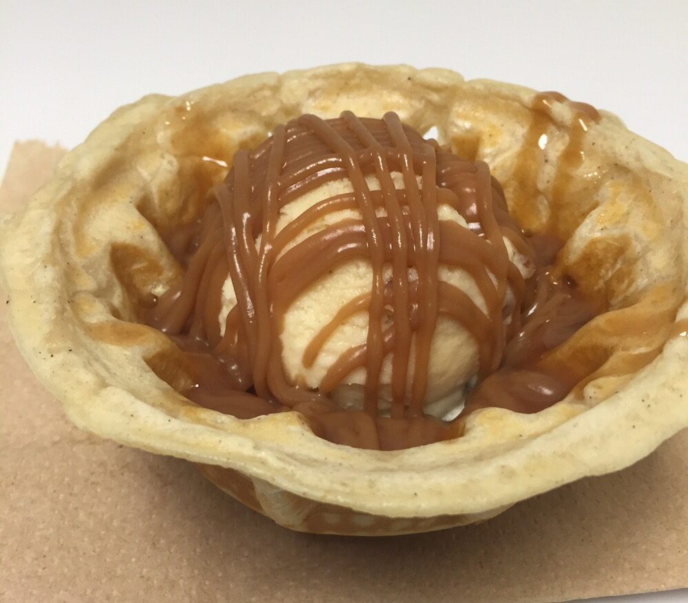 Wits End Brown Butter Pecan Ice Cream In A Bacon Waffle Bowl With