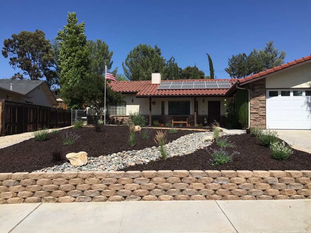 New Front Yard With Dry River Bed Compacted Path And Drought Photo Of Green With Envy Landscaping Paso Robles Ca United States New