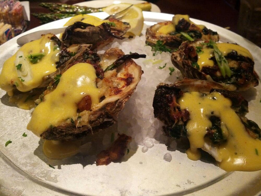 Oysters pappadeaux (filled with spinach and hollandaise sauce), yumm Yelp
