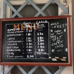 Photo of Nick's Coffee Company - Dublin, Republic of Ireland. the menu - no debit or credit cards