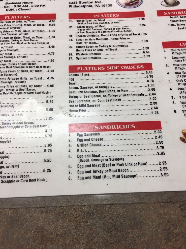 June’s Restaurant Breakfast & Brunch 6338 Stenton Ave, West Oak