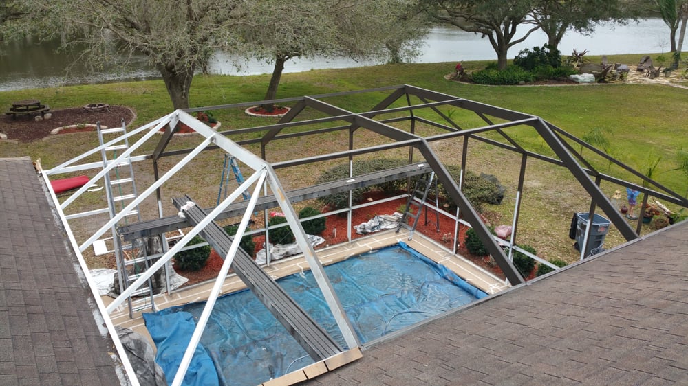 pool cage painting photo of jpm pool cage painters sarasota fl united states showing us painting the cage from white to mississippi bronze yelp pool cage painting photo of jpm pool cage painters sarasota fl united states showing us painting the cage from white to mississippi bronze yelp