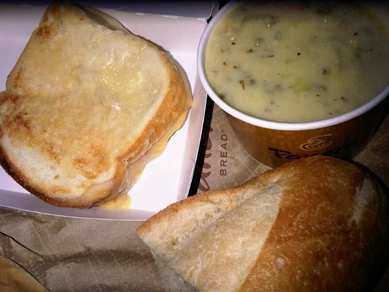 "Big Kid Grilled Cheese & Chicken and Wild Rice Soup" Panera Bread