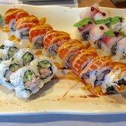 Photo of Moshi Moshi Japanese Sushi Bar & Restaurant - Davis, CA, United States. Snow crab maki, dragon roll tempura, octopus roll
